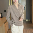Luna | Women’s Crossed Wrap Sweater – Chic Ballet-Inspired Knit & Refined Slimming Waist