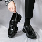 Cruz | Men's Genuine Leather Loafers – Luxury Designer Driving Shoes & Tailored Classic Slip-On Black