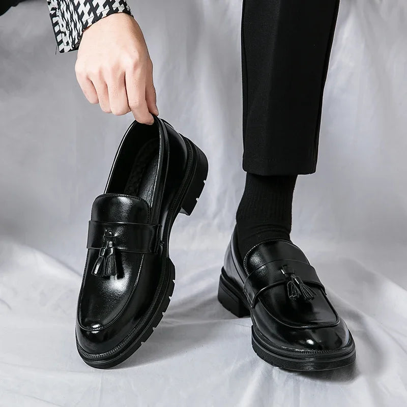 Cruz | Men's Genuine Leather Loafers – Luxury Designer Driving Shoes & Tailored Classic Slip-On Black
