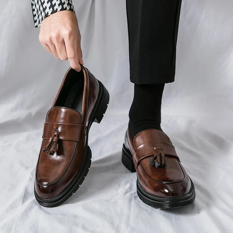 Cruz | Men's Genuine Leather Loafers – Luxury Designer Driving Shoes & Tailored Classic Slip-On Brown