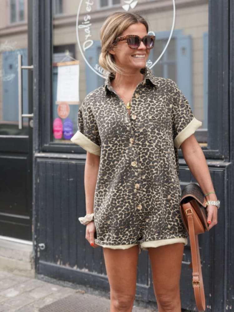 Serene | Women’s Leopard Romper Jumpsuit