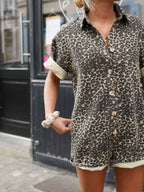 Serene | Women’s Leopard Romper Jumpsuit