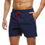 Daan | Men's Swim Trunks Sporty Quick-Dry Elastic Waistband Navy Blue