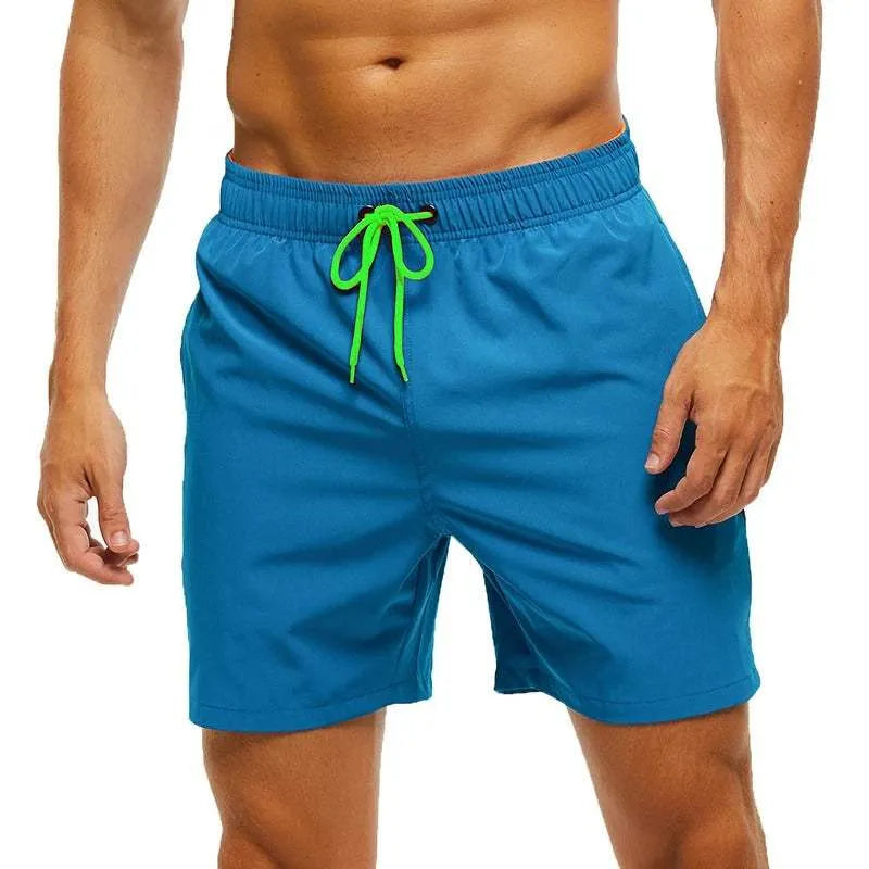 Daan | Men's Swim Trunks Sporty Quick-Dry Elastic Waistband Blue