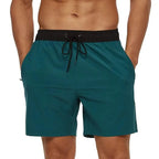 Daan | Men's Swim Trunks Sporty Quick-Dry Elastic Waistband Dark Green