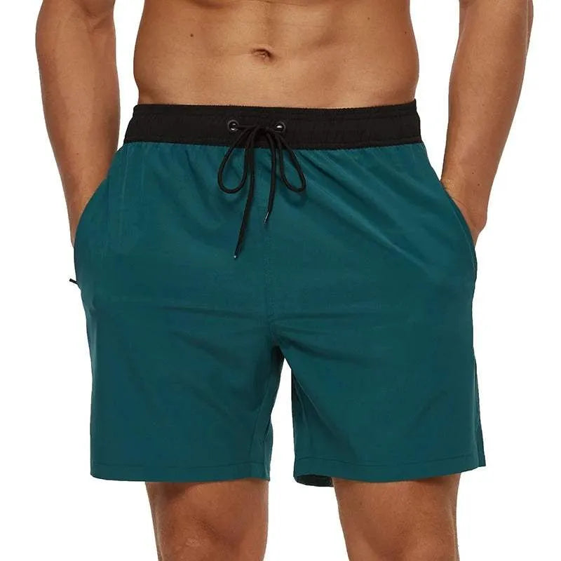 Daan | Men's Swim Trunks Sporty Quick-Dry Elastic Waistband Dark Green