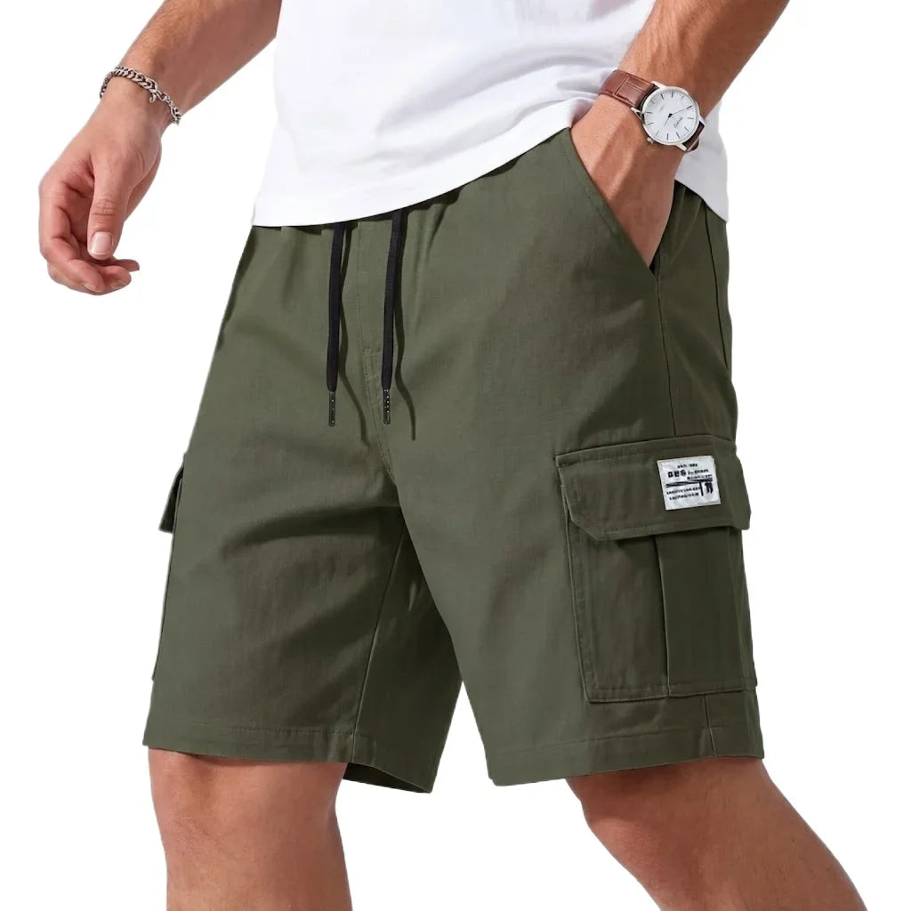 Daan | Men's Cargo Shorts Summer Streetwear Elastic Waist Army Green