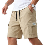 Daan | Men's Cargo Shorts Summer Streetwear Elastic Waist Khaki