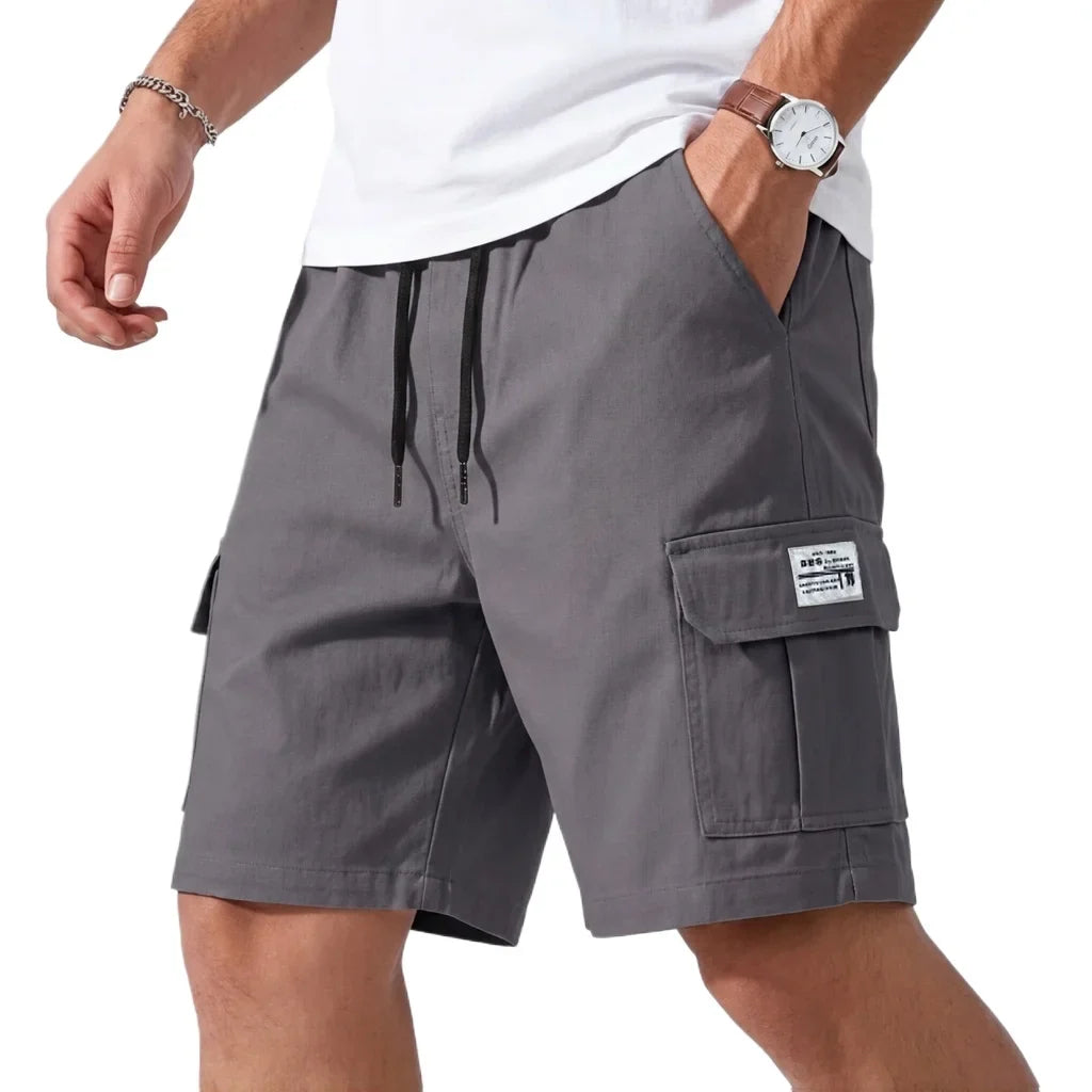 Daan | Men's Cargo Shorts Summer Streetwear Elastic Waist Gray