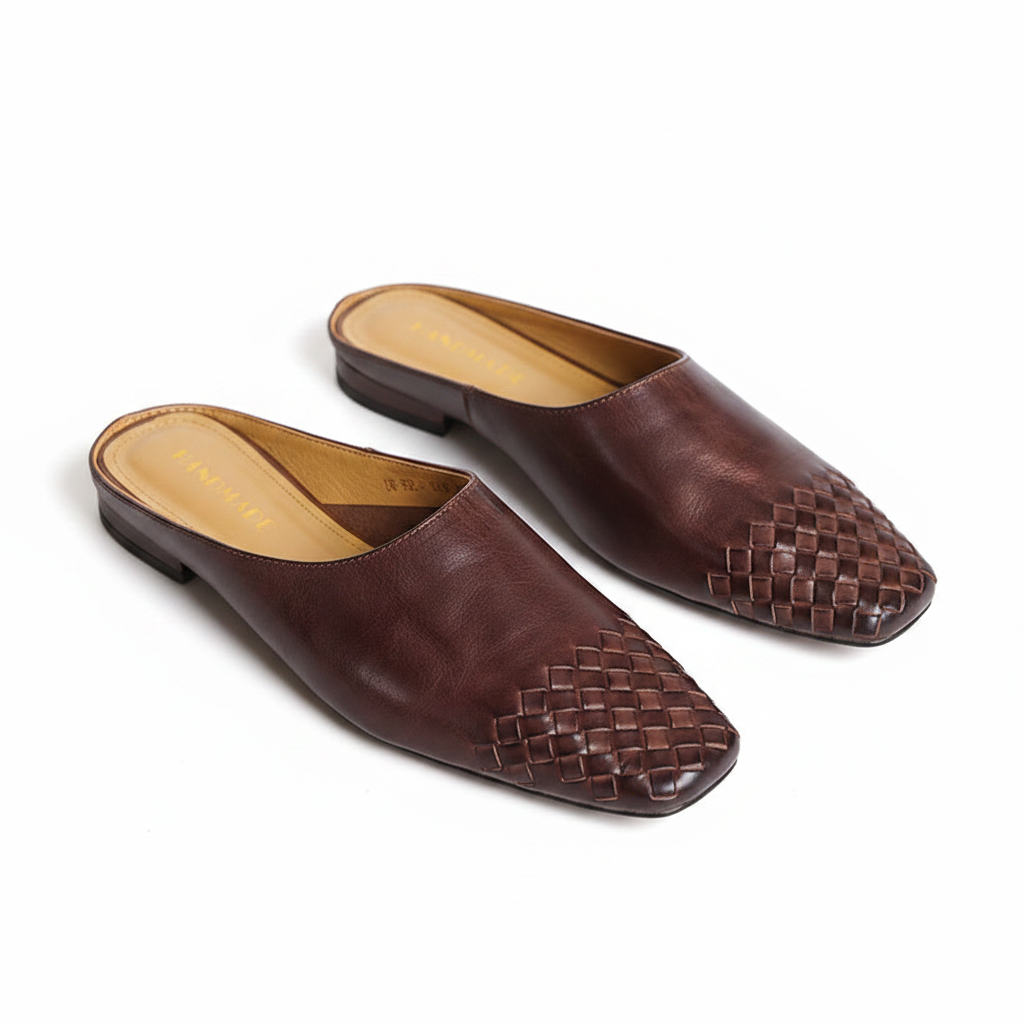 Luna | Women’s Genuine Leather Mules – Chic Slip-On Loafers & Refined Artisan Cushion