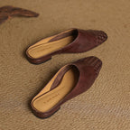 Luna | Women’s Genuine Leather Mules – Chic Slip-On Loafers & Refined Artisan Cushion