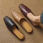 Luna | Women’s Genuine Leather Mules – Chic Slip-On Loafers & Refined Artisan Cushion