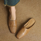 Luna | Women’s Genuine Leather Mules – Chic Slip-On Loafers & Refined Artisan Cushion