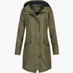 Amore | Women’s Long Breathable Rain Jacket with Lining and Pockets