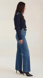 Women's Studded V-Neck Collar Sweater – Edgy Embellished Detail & Soft Knit