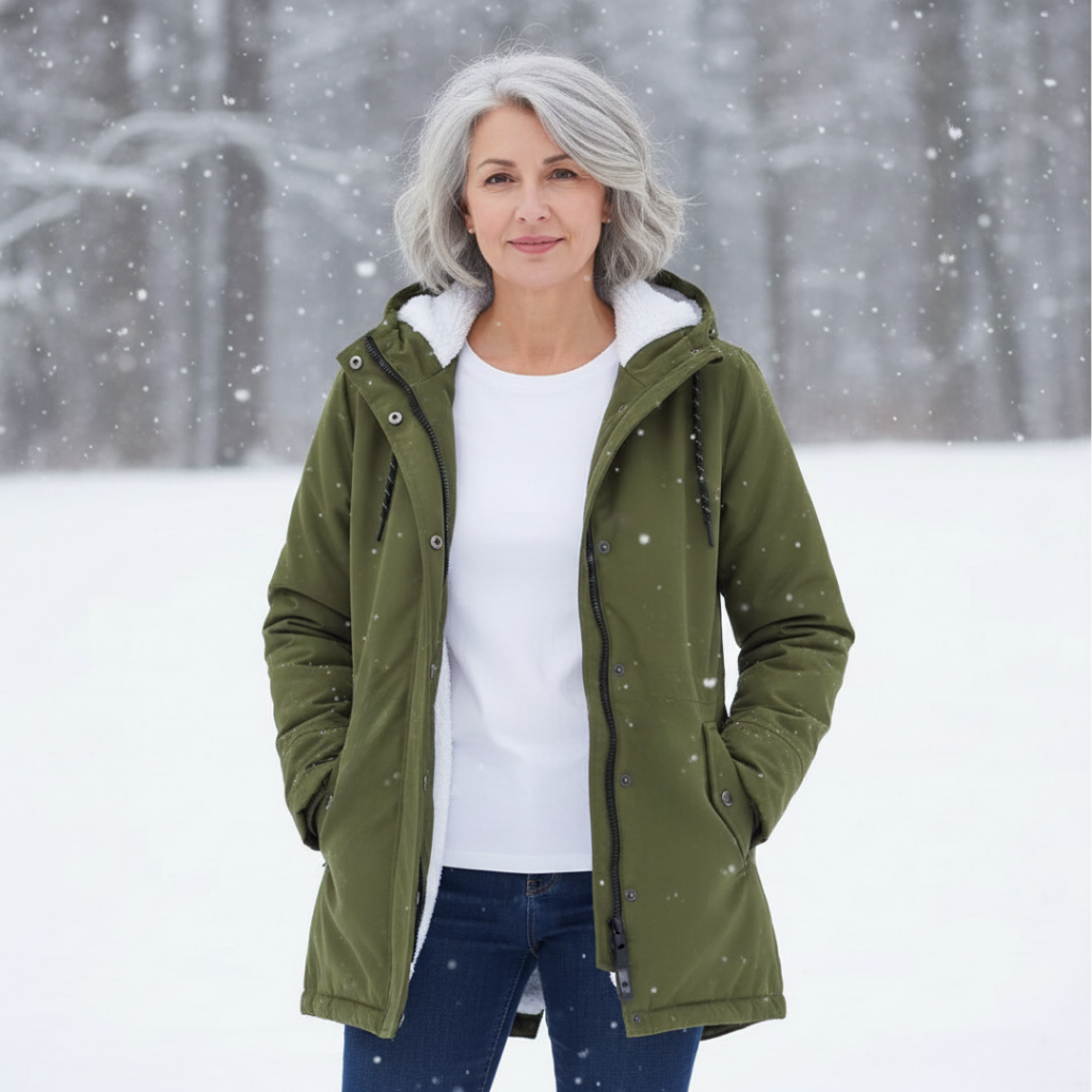 Luna | Women's Quilted Winter Coat - Warm Padded Puffer & Longline Hooded Parka