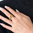 Vinea | Delicate Disruption Layered Ring – Luxury Designer Multi-Band Piece & Tailored Minimalist Stacking Ring