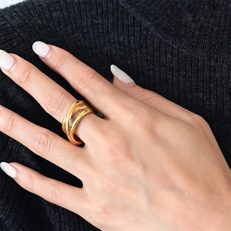 Vinea | Delicate Disruption Layered Ring – Luxury Designer Multi-Band Piece & Tailored Minimalist Stacking Ring