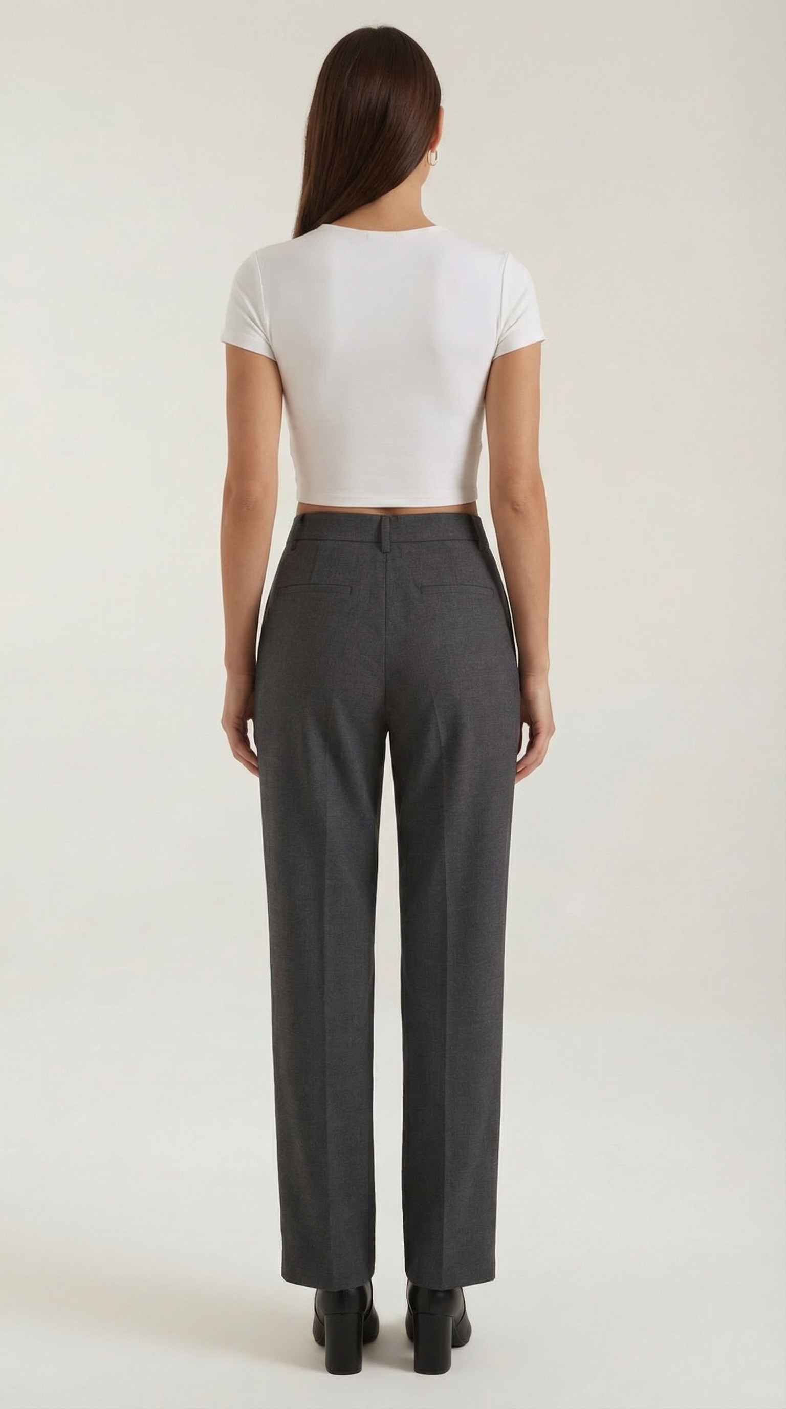 Women's Pleated Straight-Cut Trousers – High-Rise Tailored Fit & Classic Style