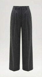 Women's Pleated Straight-Cut Trousers – High-Rise Tailored Fit & Classic Style