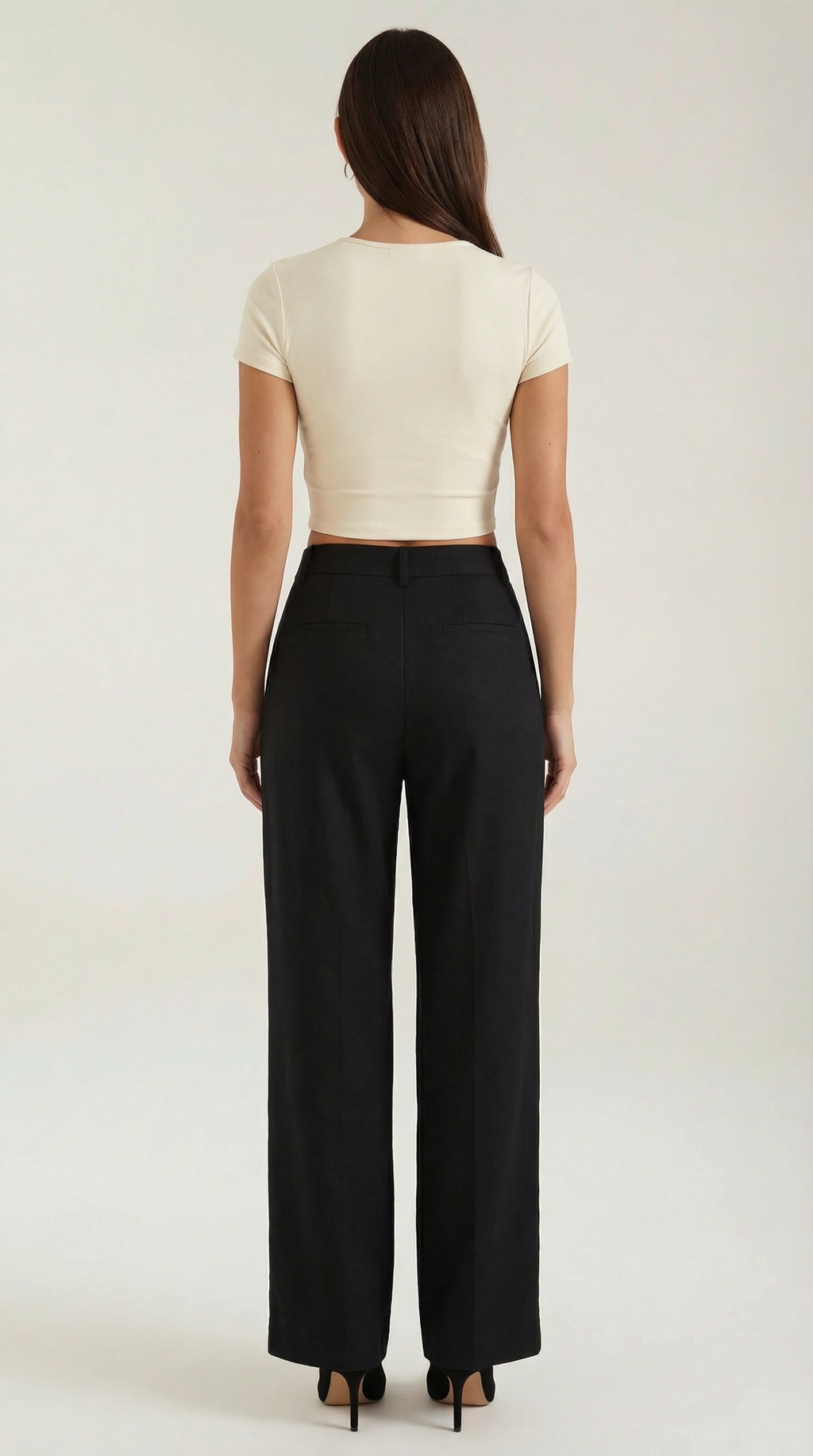 Women's Pleated Straight-Cut Trousers – High-Rise Tailored Fit & Classic Style