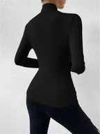 Lyra | Draped Crossover Long Sleeve Top – Chic Artisan Grace & Refined Slimming Silhouette