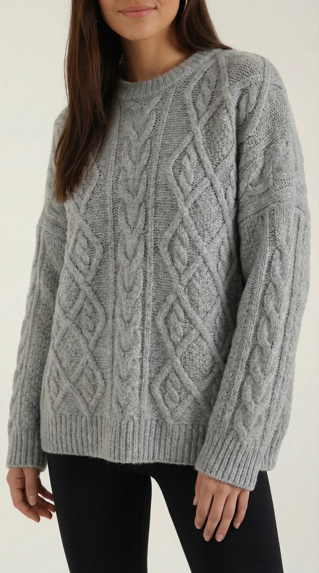 Women's Chunky Knit Sweater – Oversized Relaxed Fit & Soft Winter Layer