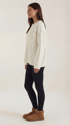 Women's Chunky Knit Sweater – Oversized Relaxed Fit & Soft Winter Layer