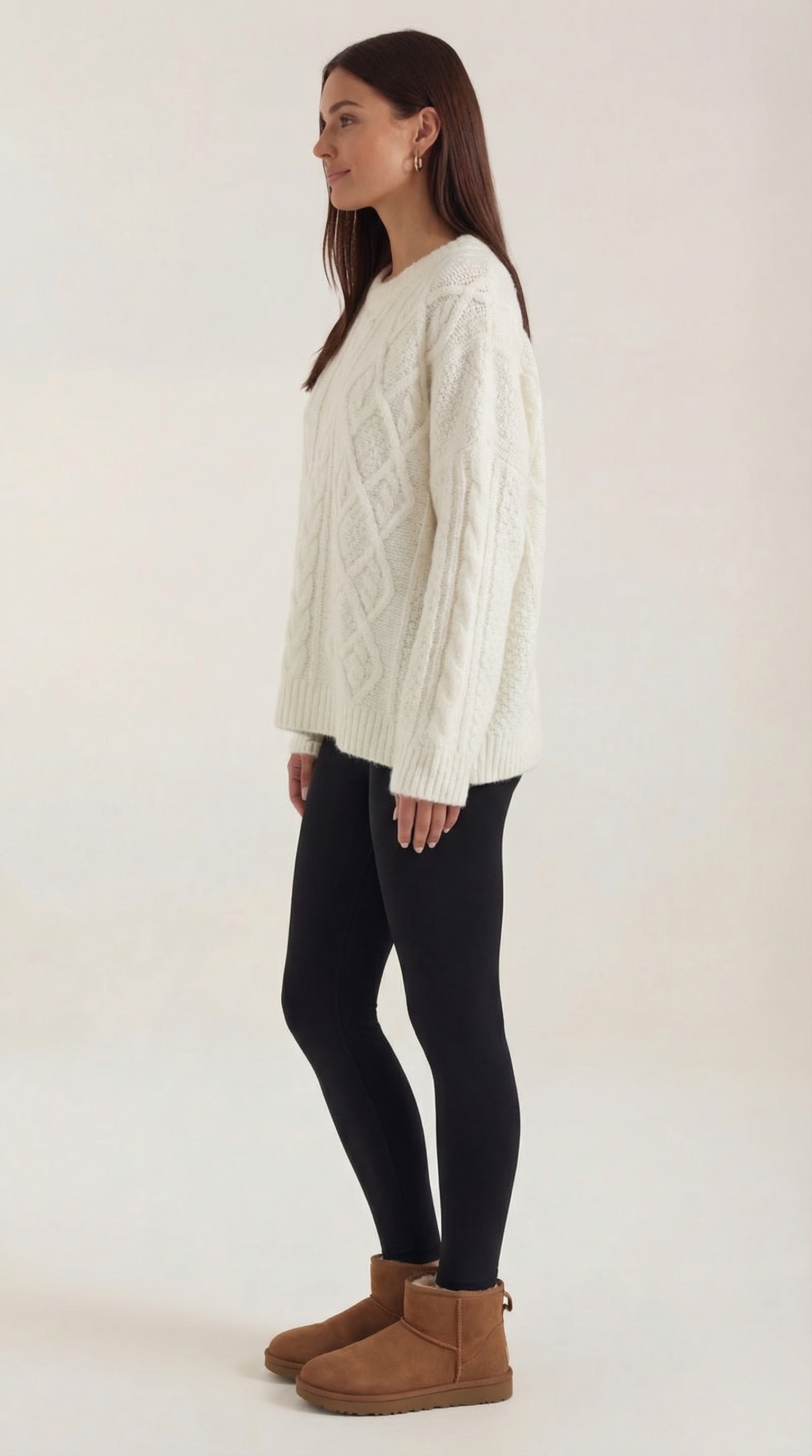 Women's Chunky Knit Sweater – Oversized Relaxed Fit & Soft Winter Layer