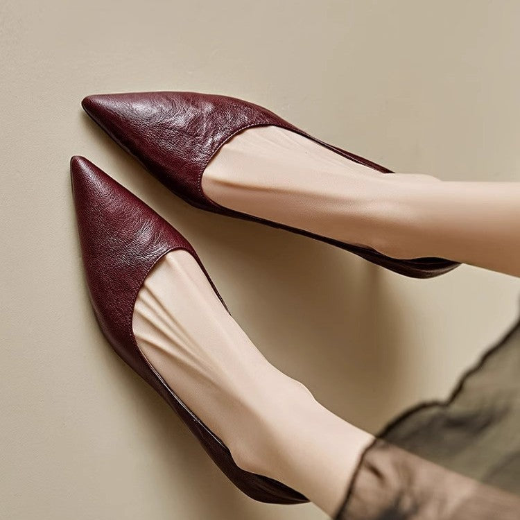 Elar | Genuine Leather Heels – Luxury Designer Block Pumps & Slimming Classic Mule Footwear