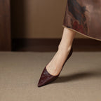 Elar | Genuine Leather Heels – Luxury Designer Block Pumps & Slimming Classic Mule Footwear