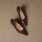 Elar | Genuine Leather Heels – Luxury Designer Block Pumps & Slimming Classic Mule Footwear