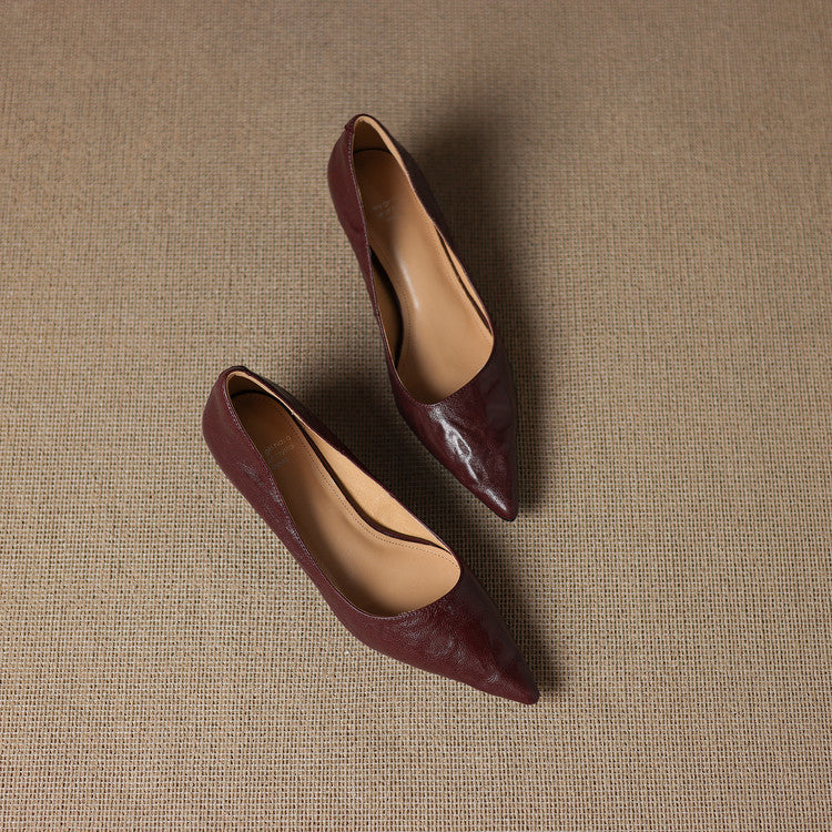 Elar | Genuine Leather Heels – Luxury Designer Block Pumps & Slimming Classic Mule Footwear