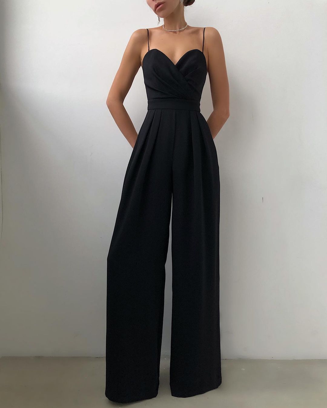 Amora | Elegant Women's Overall - High-waisted & Slender Silhouette Black