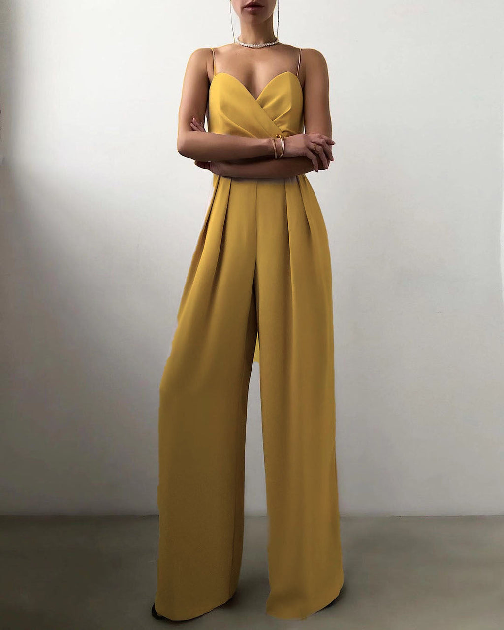 Amora | Elegant Women's Overall - High-waisted & Slender Silhouette Yellow