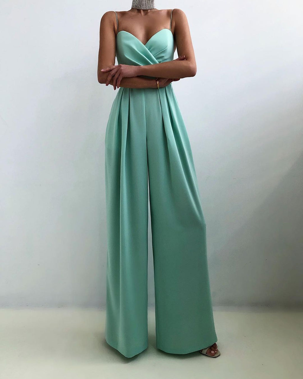 Amora | Elegant Women's Overall - High-waisted & Slender Silhouette Green