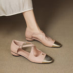 Elene | Genuine Leather Mary-Jane Flats – Luxury Designer Ballet Flat & Tailored Comfort Pink