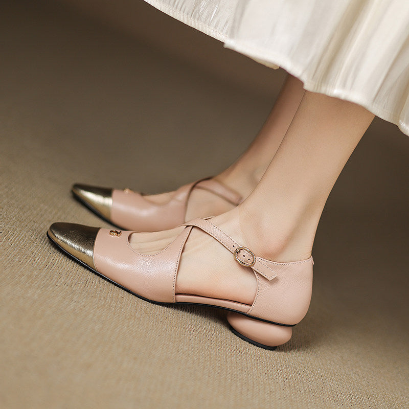 Elene | Genuine Leather Mary-Jane Flats – Luxury Designer Ballet Flat & Tailored Comfort