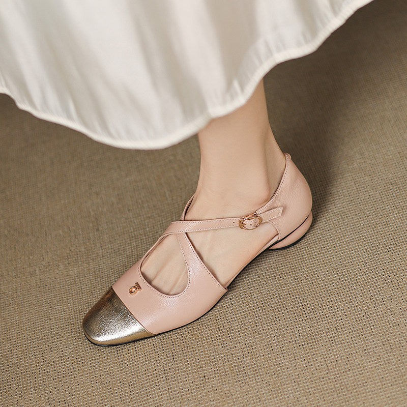 Elene | Genuine Leather Mary-Jane Flats – Luxury Designer Ballet Flat & Tailored Comfort
