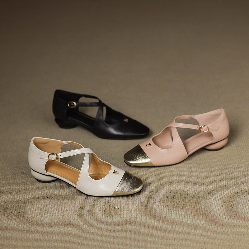 Elene | Genuine Leather Mary-Jane Flats – Luxury Designer Ballet Flat & Tailored Comfort