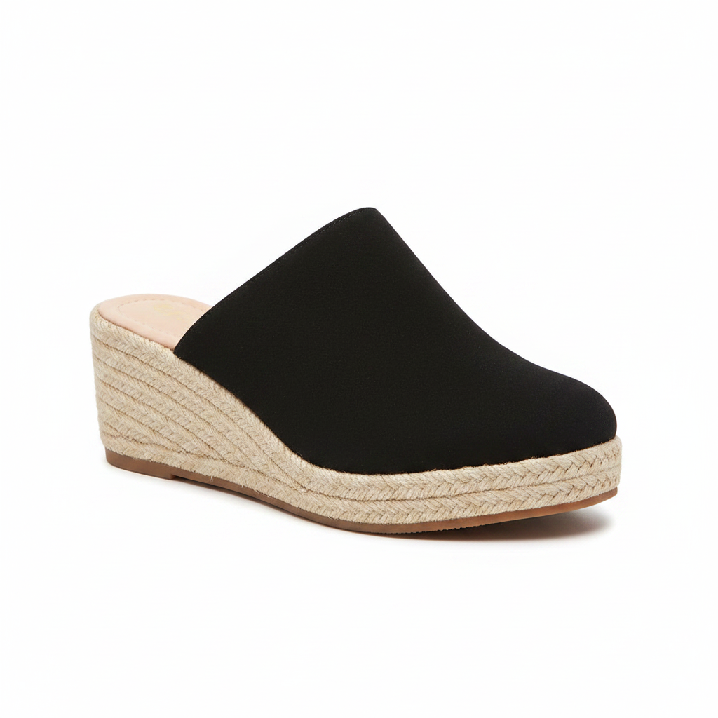 Lumi | Women’s Espadrille Wedge Mules – Sleek Closed-Toe Design & Elevated Architectural Heel