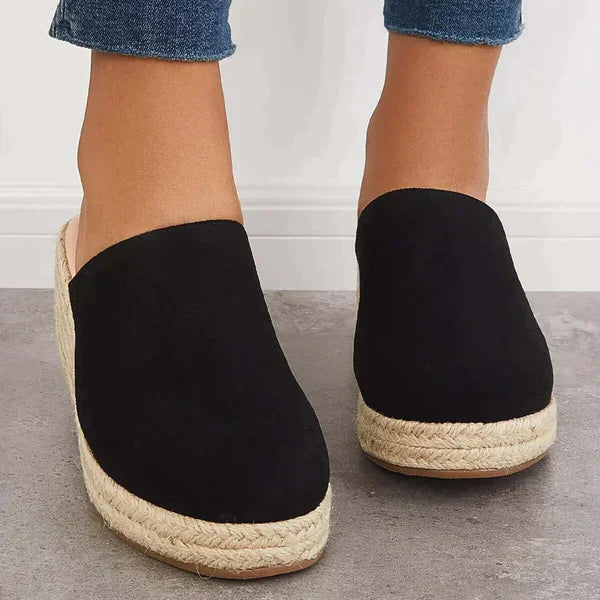 Lumi | Women’s Espadrille Wedge Mules – Sleek Closed-Toe Design & Elevated Architectural Heel