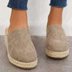 Lumi | Women’s Espadrille Wedge Mules – Sleek Closed-Toe Design & Elevated Architectural Heel Brown
