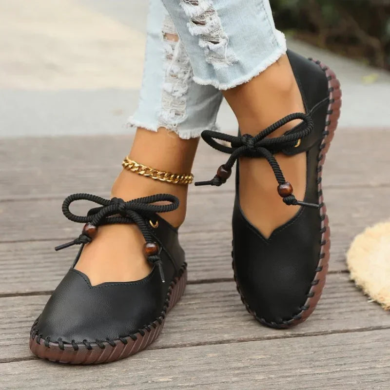 Aura | Women's Casual Lace-Up Shoes – Luxury Designer Leather Sneakers & Tailored Comfort Walking Footwear