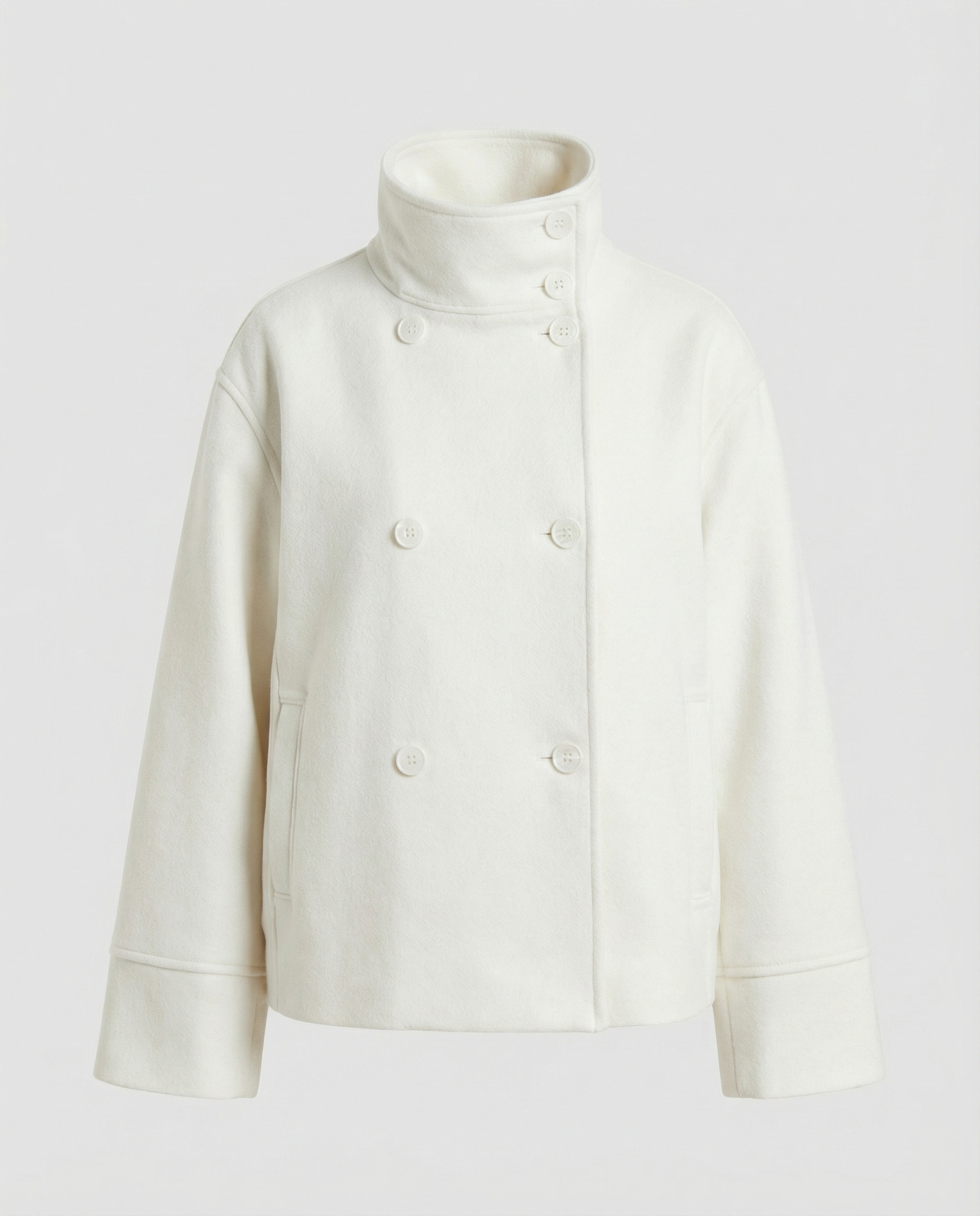 Camilla | Modern and Warm Short Jacket with High Collar White