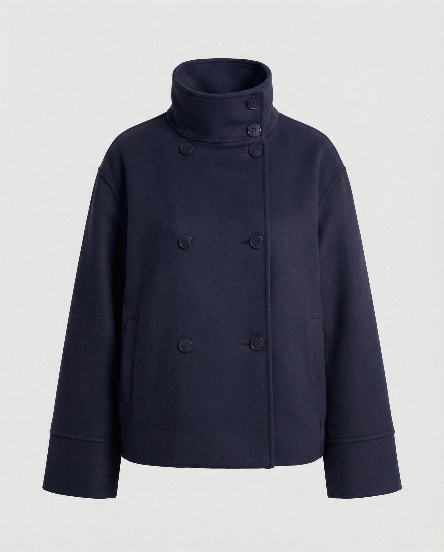 Camilla | Modern and Warm Short Jacket with High Collar Black