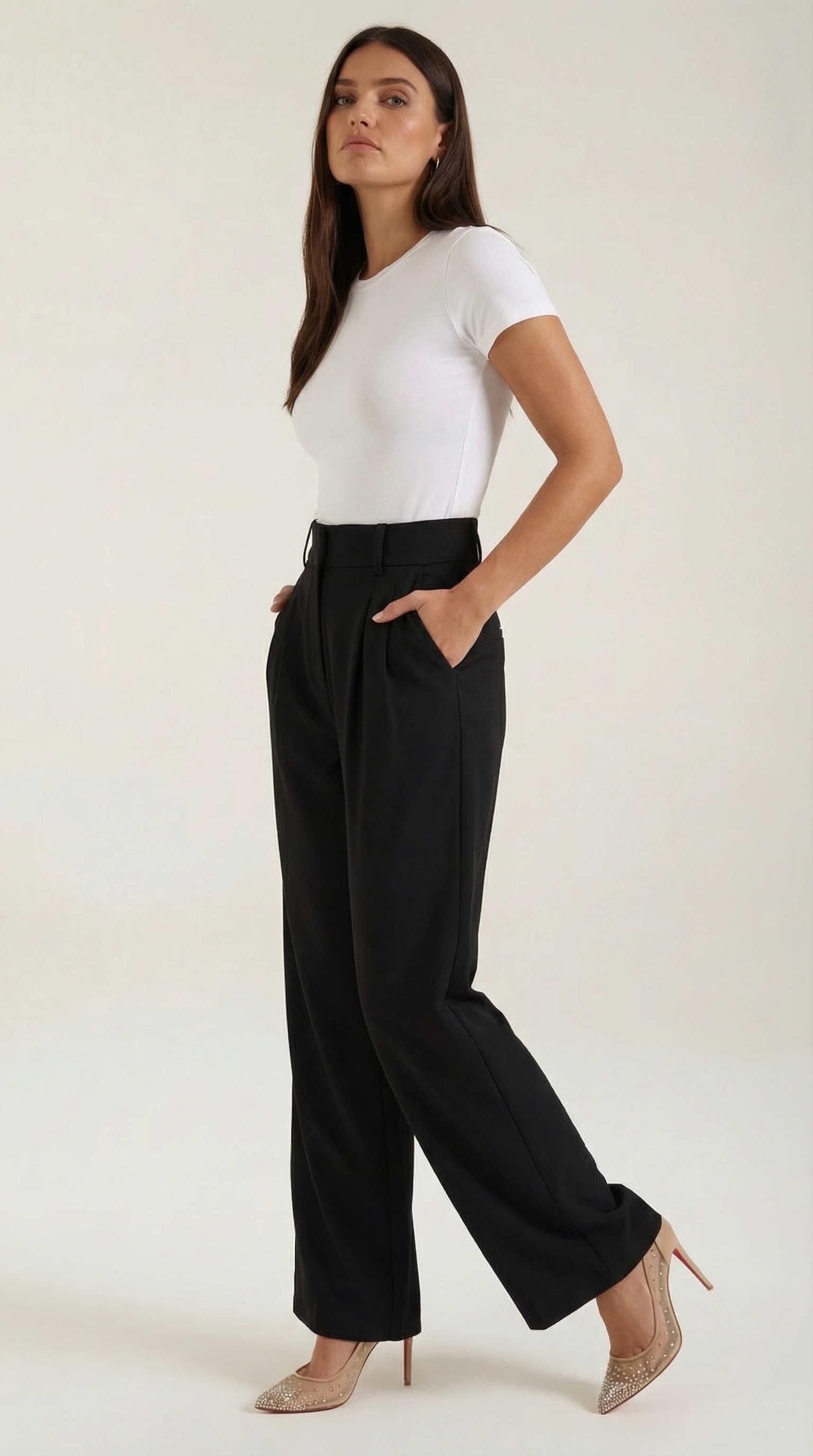 Women's Wide-Leg Trousers – Relaxed High-Waisted Fit & Flowy Silhouette
