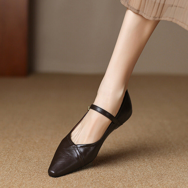 Amari | Flat Pumps – Luxury Designer Ballet Flat & Tailored Comfort Brown