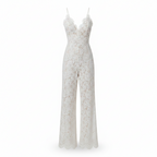 Women’s Modern Jumpsuit – Sculptural Sweetheart Neckline, Bonded Crepe & Fifth Avenue Sophistication