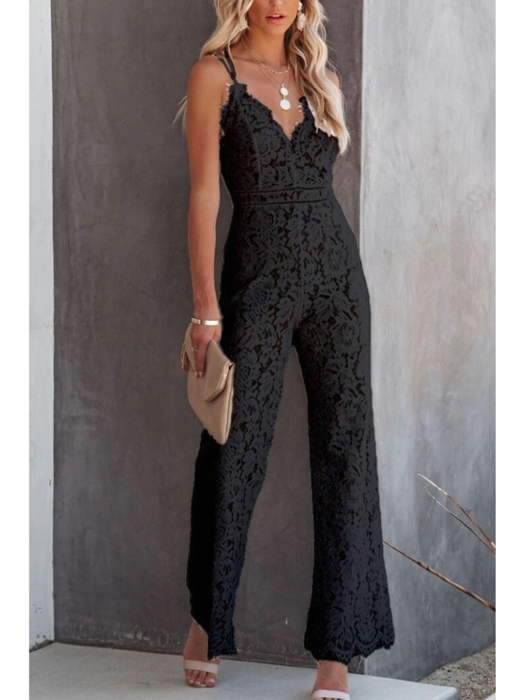 Women’s Modern Jumpsuit – Sculptural Sweetheart Neckline, Bonded Crepe & Fifth Avenue Sophistication black